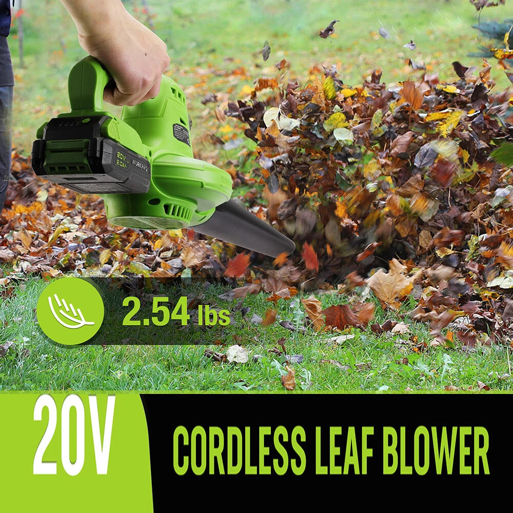 20V Cordless Battery Powered Leaf Blower 2-speed Control