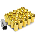 Open End M12x1.25 44mm Tall 25mm Od Gold Aluminum Jdm Rim Wheel Lug