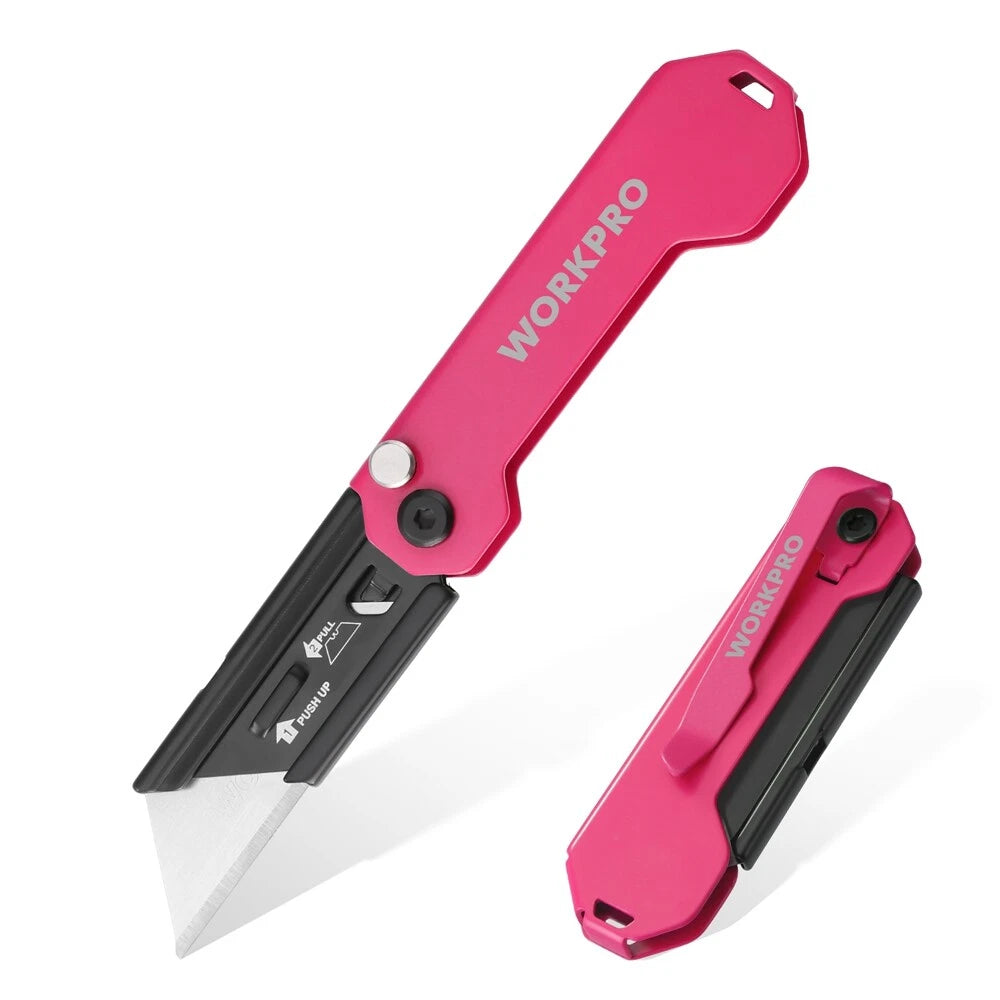 Workpro Folding Utility Knife Mini Box Cutter Quick Change Blade