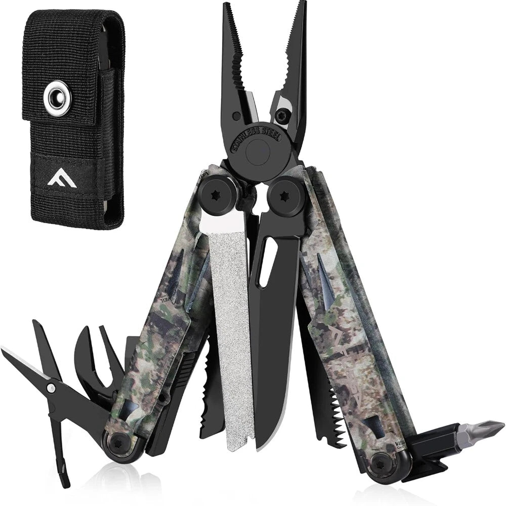 Flissa 15-in-1 Multitool Plier Multi Tool Pocket Knife Stainless