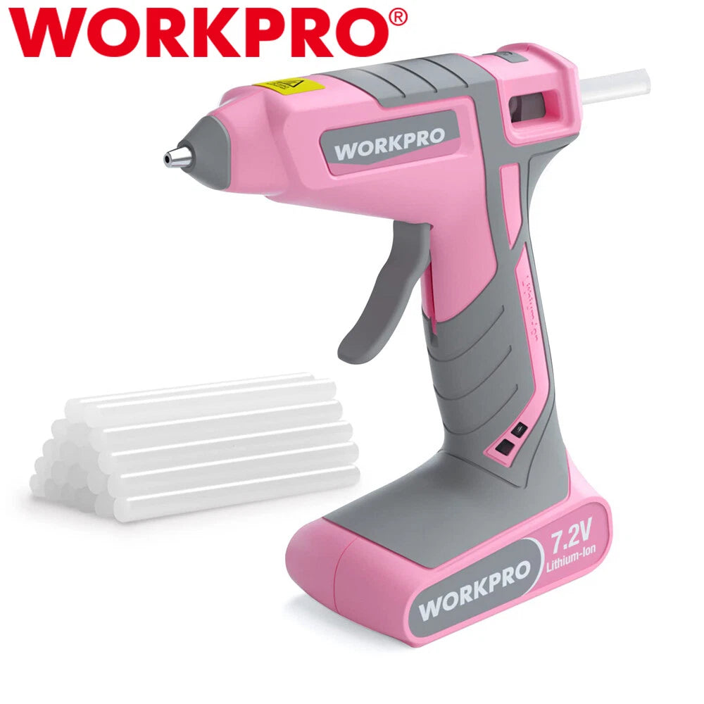 Workpro 7.2V Cordless Hot Melt Glue Gun Rechargeable Glue Gun W/ Glue