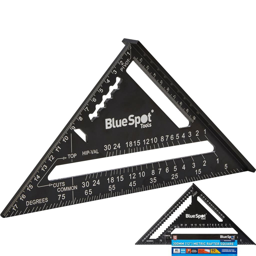 BlueSpot 12" Square Aluminium Roofing Rafter Tri-square Mitre Saw Guide 150mm by BlueSpot