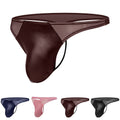 Men Mesh Breathable Solid Color Pouch Underwear Thong G String