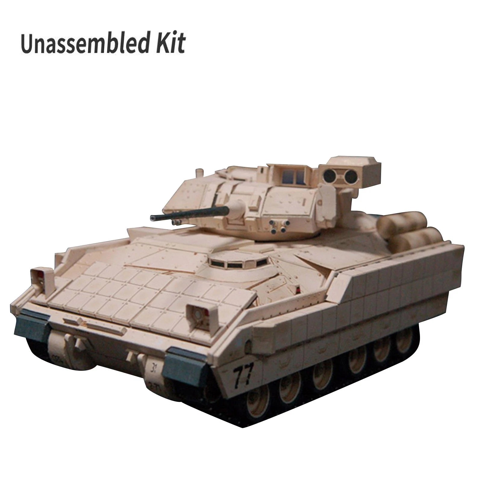 1:43 M2 Bradley Infantry Fighting Vehicle Paper Model Unassembled