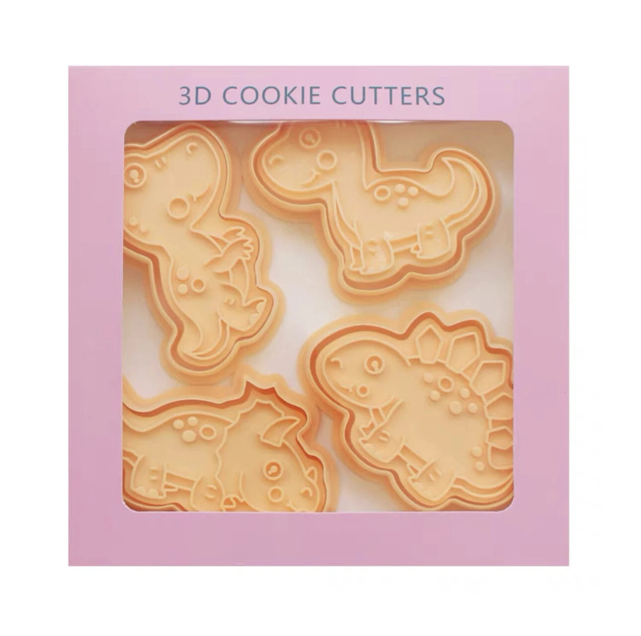 Dinosaurs Cookie Cutters Plunger Mold 3d Diy Biscuit Holiday Baking