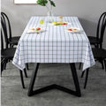 Modern Minimalist Tablecloth Waterproof Pvc Black Grid Pattern On