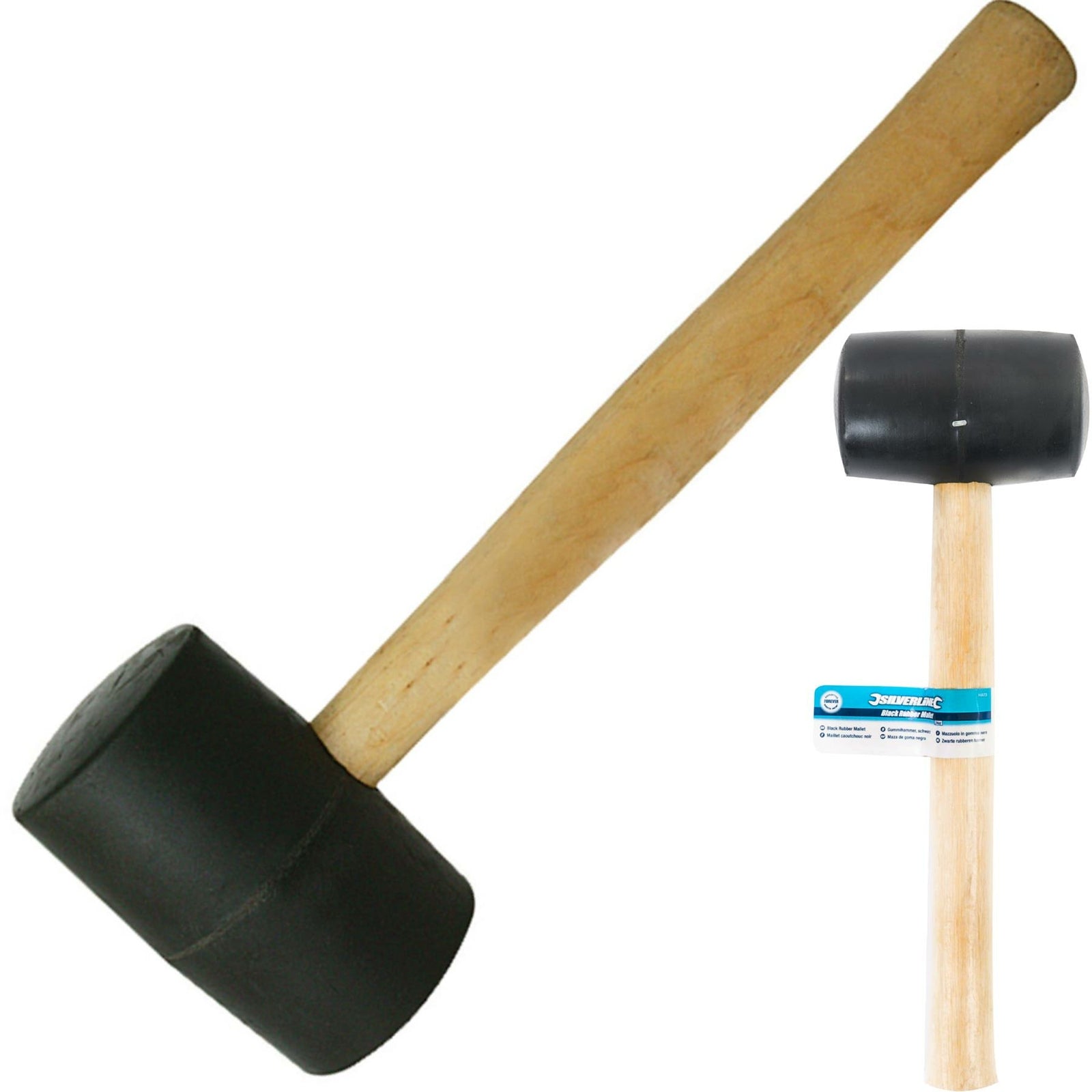Silverline 24oz Black Rubber Hammer Mallet Hardwood Shaft Grip Handle DIY by Silverline