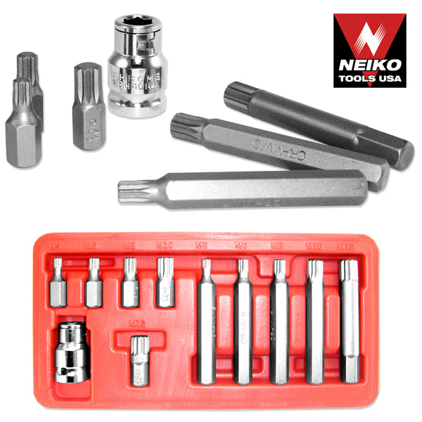 12 Point Spline Bit Screw Bit Socket Set