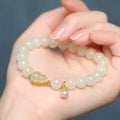 Simple Fresh Hetian Jade Bracelet With Pearl | Built Supply Co