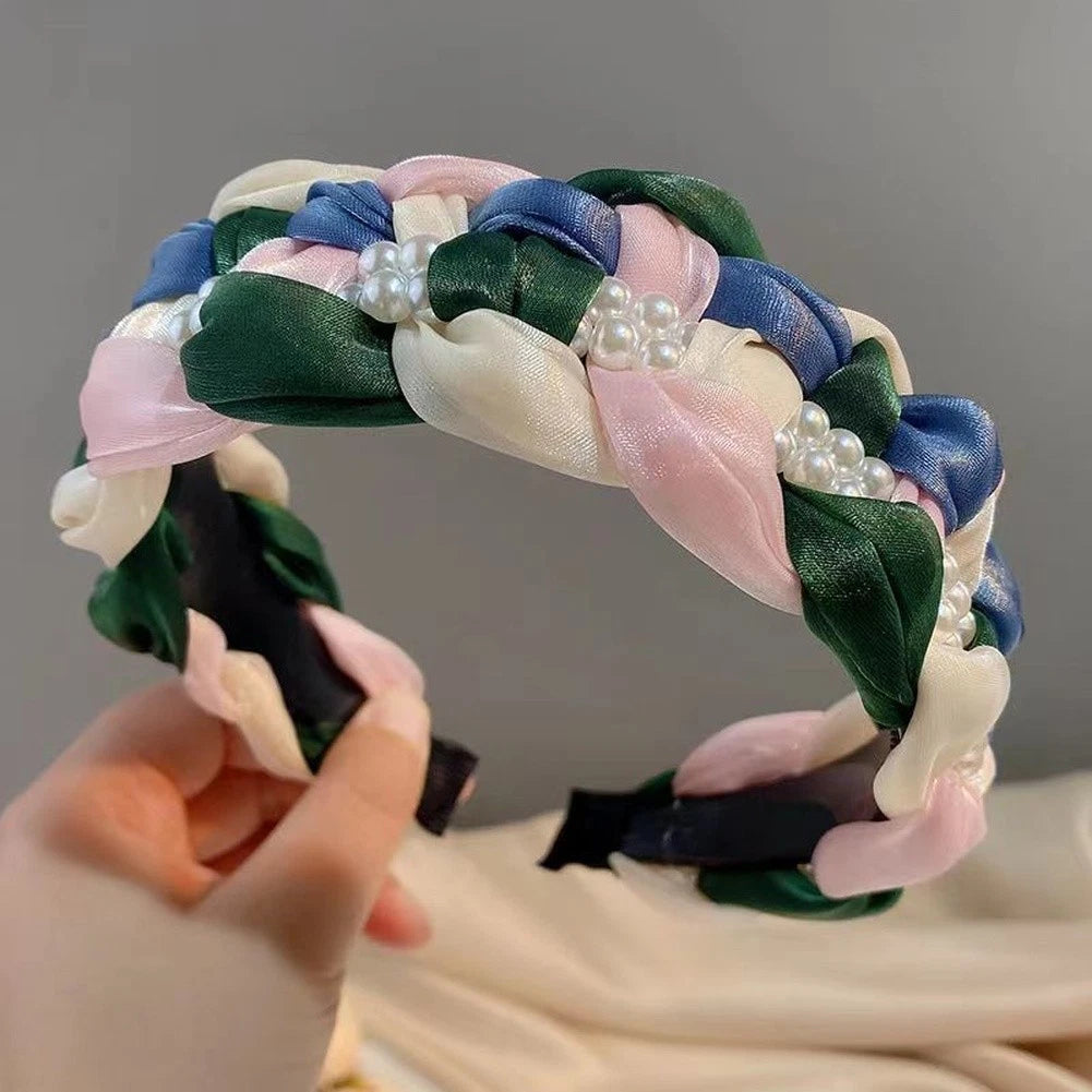 Glitter + Pearl Headband For Women - High Crown Stylish Hair Accessory