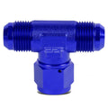 12an An-12 Male On Run Female Center Port Flare Blue Anodized Tee