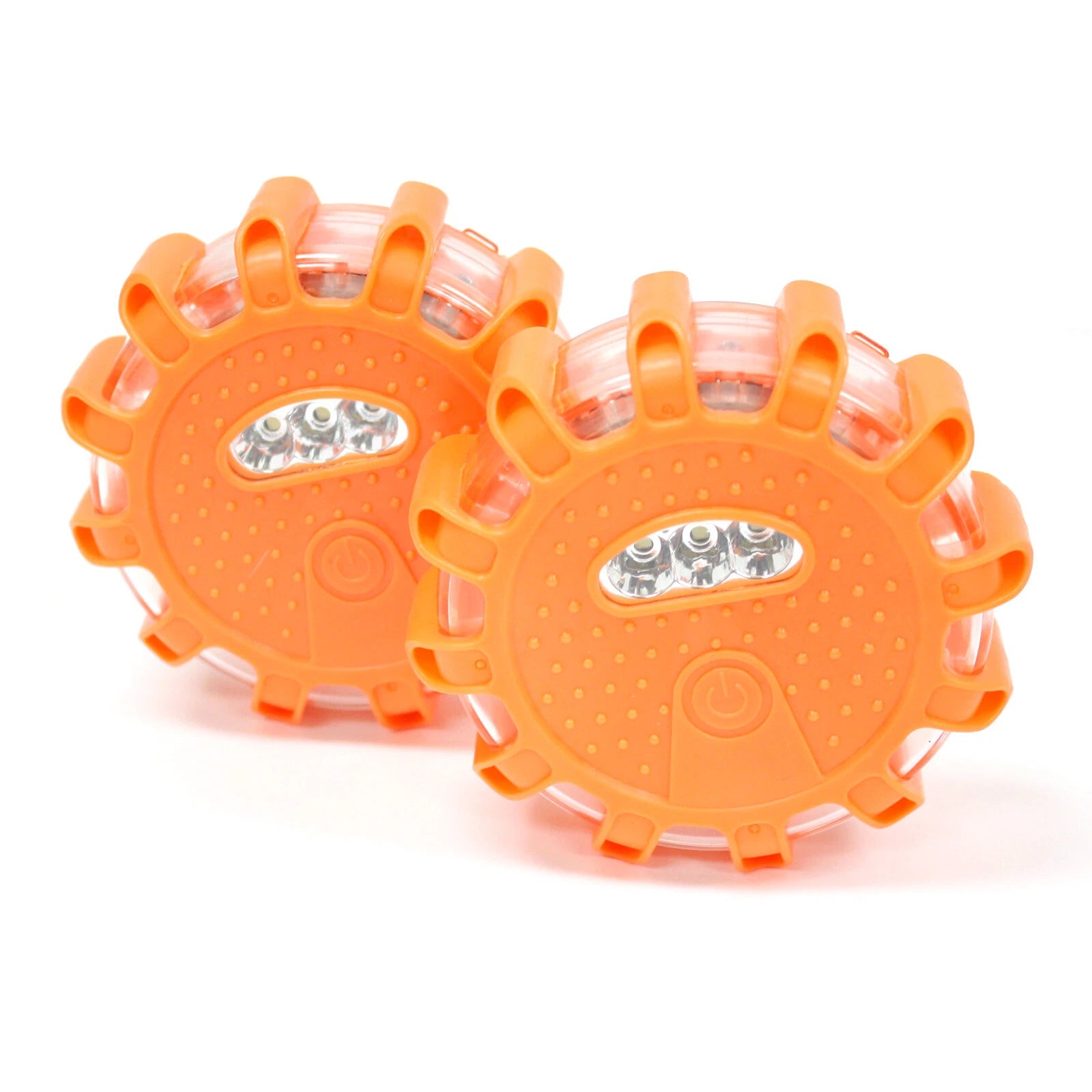 Lot Of 2 Led Safety Flare Emergency Warning Disc Light Flashing