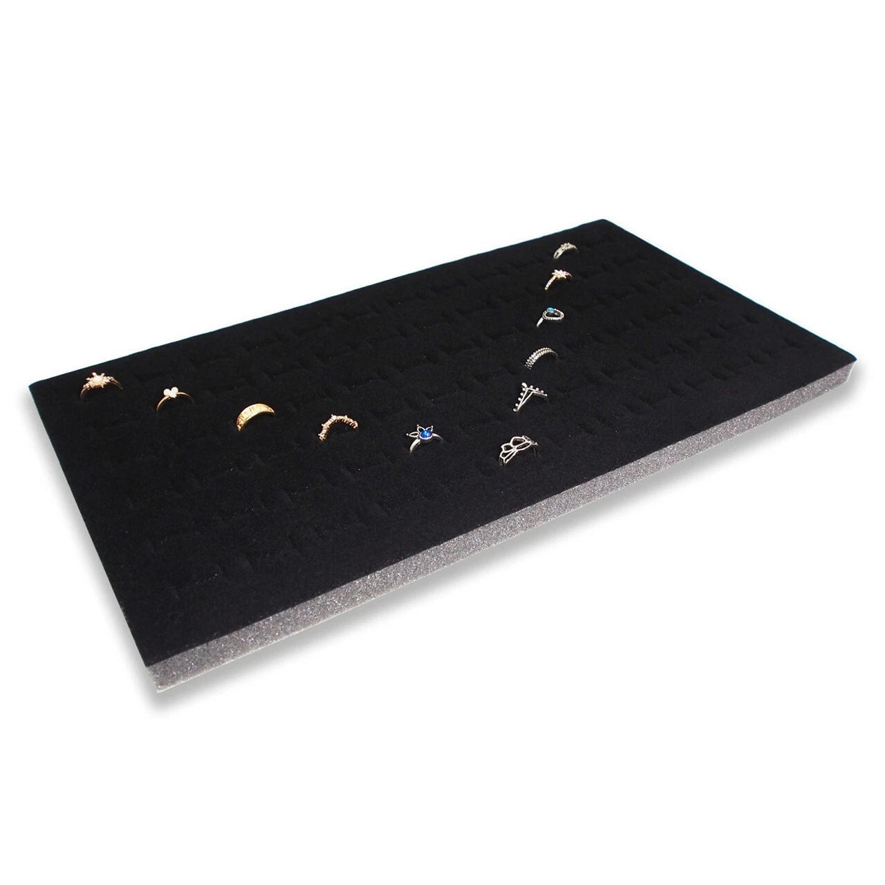 Foam 1/2 Inch Height Pad 72 Ring Inserts Tray Jewelry Display - Black