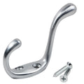 Rok Hardware Heavy Duty Coat Hook, 3-1/2", Brushed Chrome