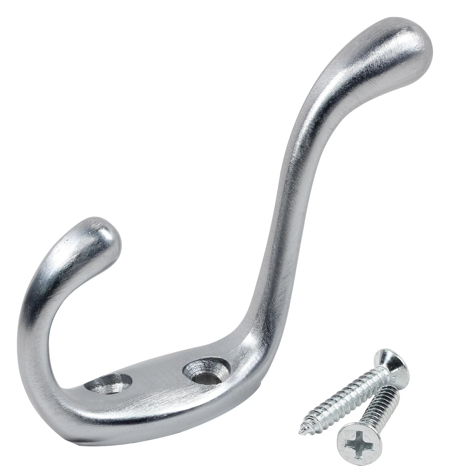 Rok Hardware Heavy Duty Coat Hook, 3-1/2", Brushed Chrome
