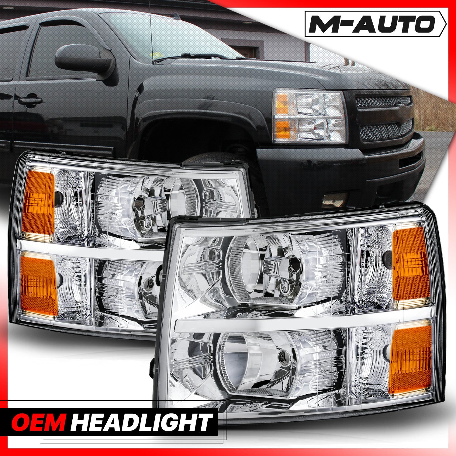 Chevy Silverado Headlight Lamps Pair