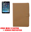 Magnetic Flip Pu Leather Wallet Case Cover For Ipad Mini 2 Brown
