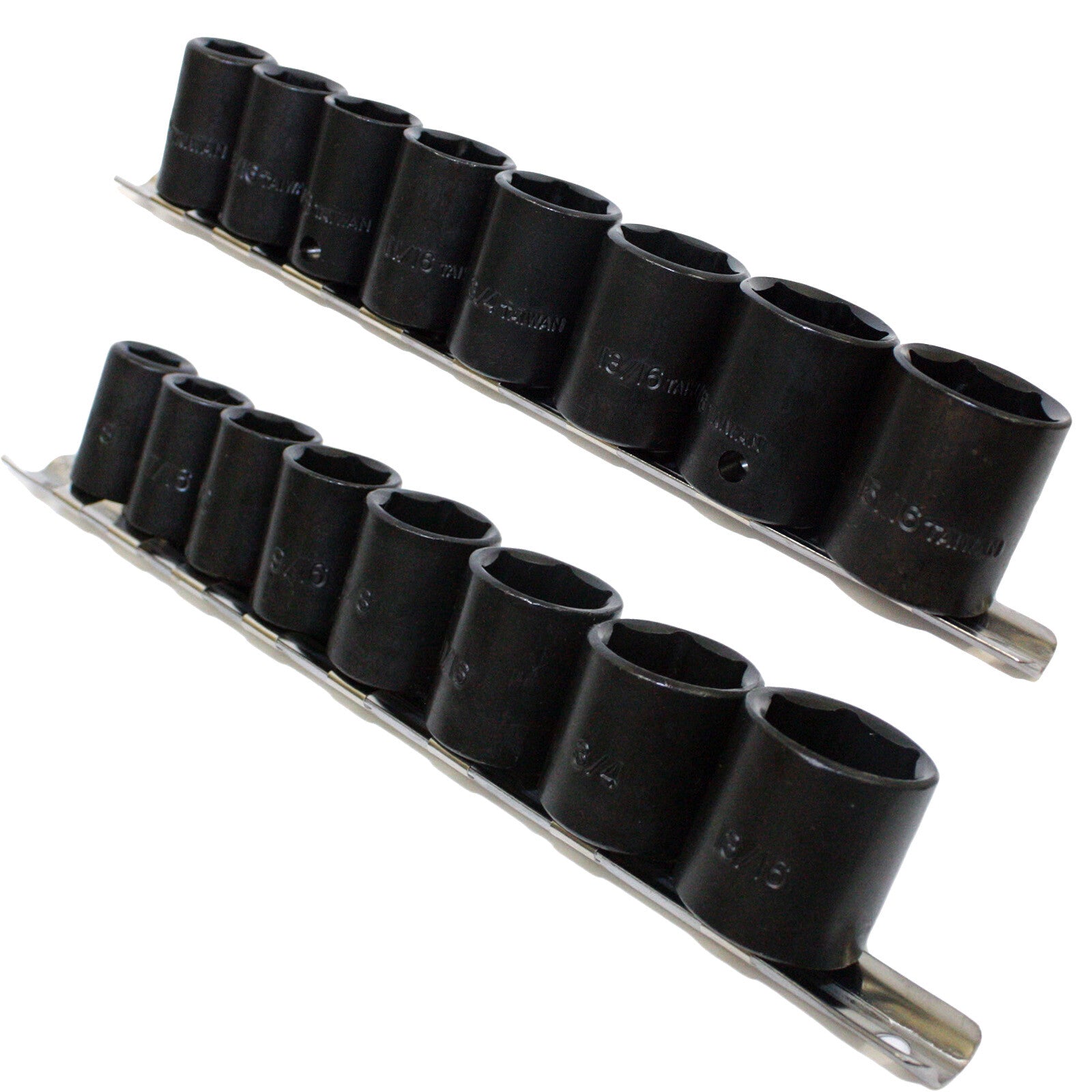 9pc 3/8" & 9pc 1/2" Drive Shallow Impact Socket Set by Unbranded