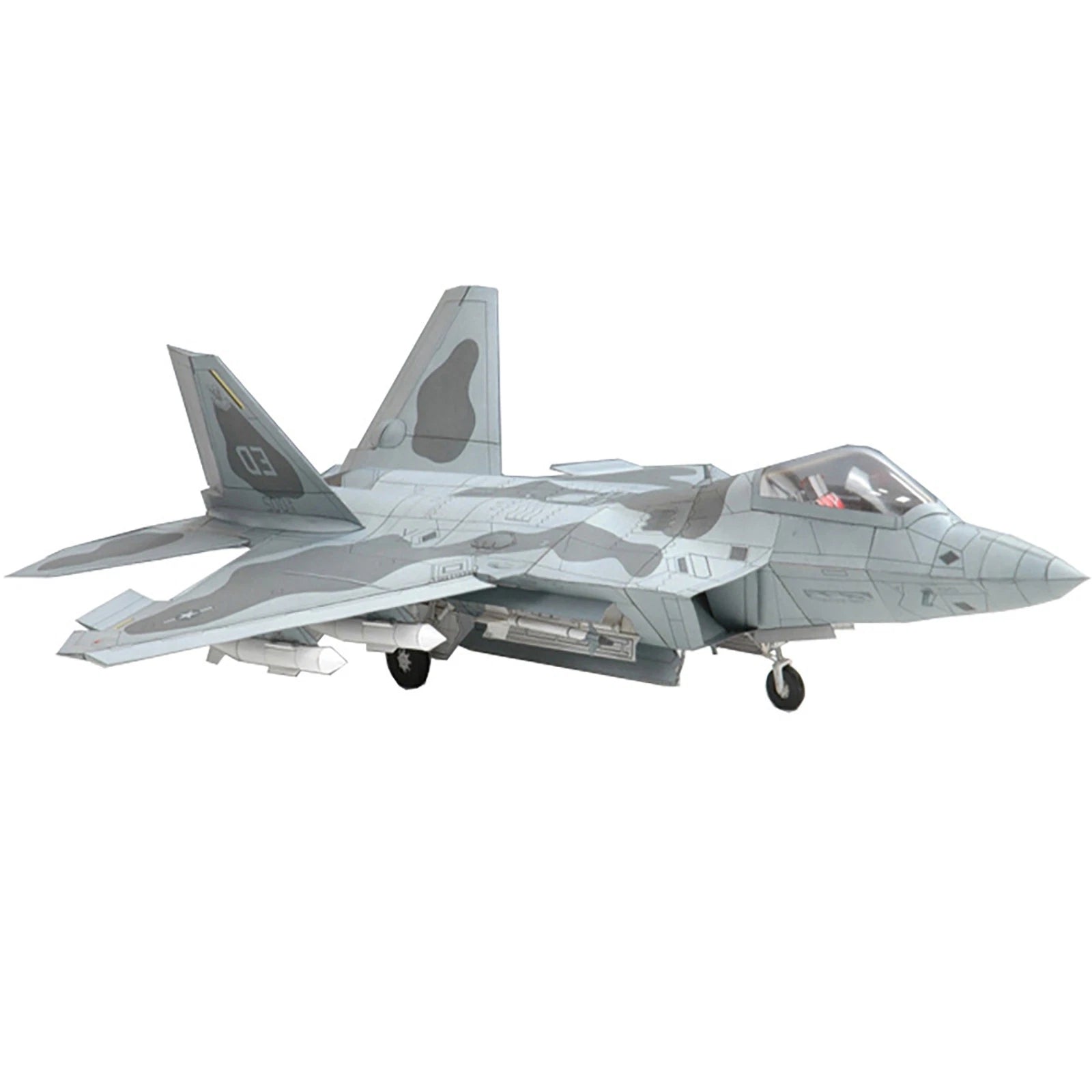 1:33 F22 Fighter Paper Model Military Puzzle Kit Paper Plane Model