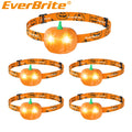 EverBrite 5Pack Halloween Pumpkin Headlamp 2 Modes LED Head Lamp
