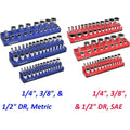 WORKPRO Magnetic Socket Organizer Storage Holder Tray 1/4"/3/8"/1/2"