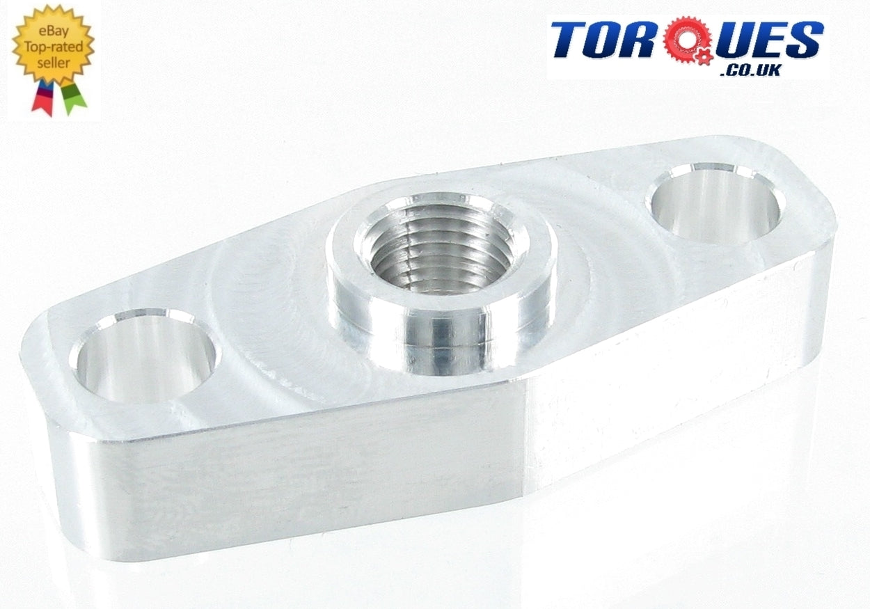 T3, T3/T4, T04 Garrett Turbo Billet Oil Feed Flange 1/8" NPT Thread- O