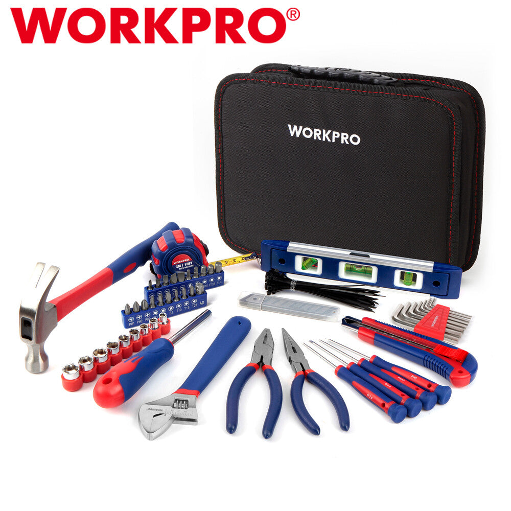 WORKPRO Home Tool Kit 100PIECE Household Hand Tool Kit Set w/Easy