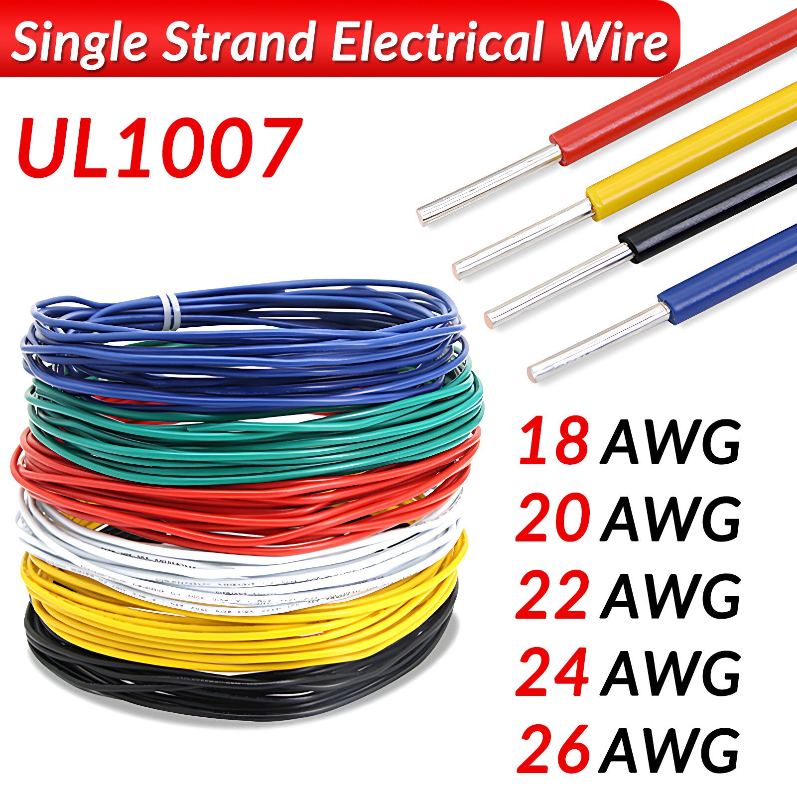 Single Core Tinned Copper Wire 18AWG-26AWG