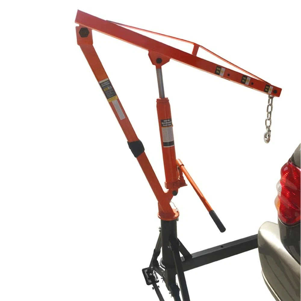 Hydraulic Pickup Truck Crane 1000lb Hitch Mount Swivel Lift Hoist Tow
