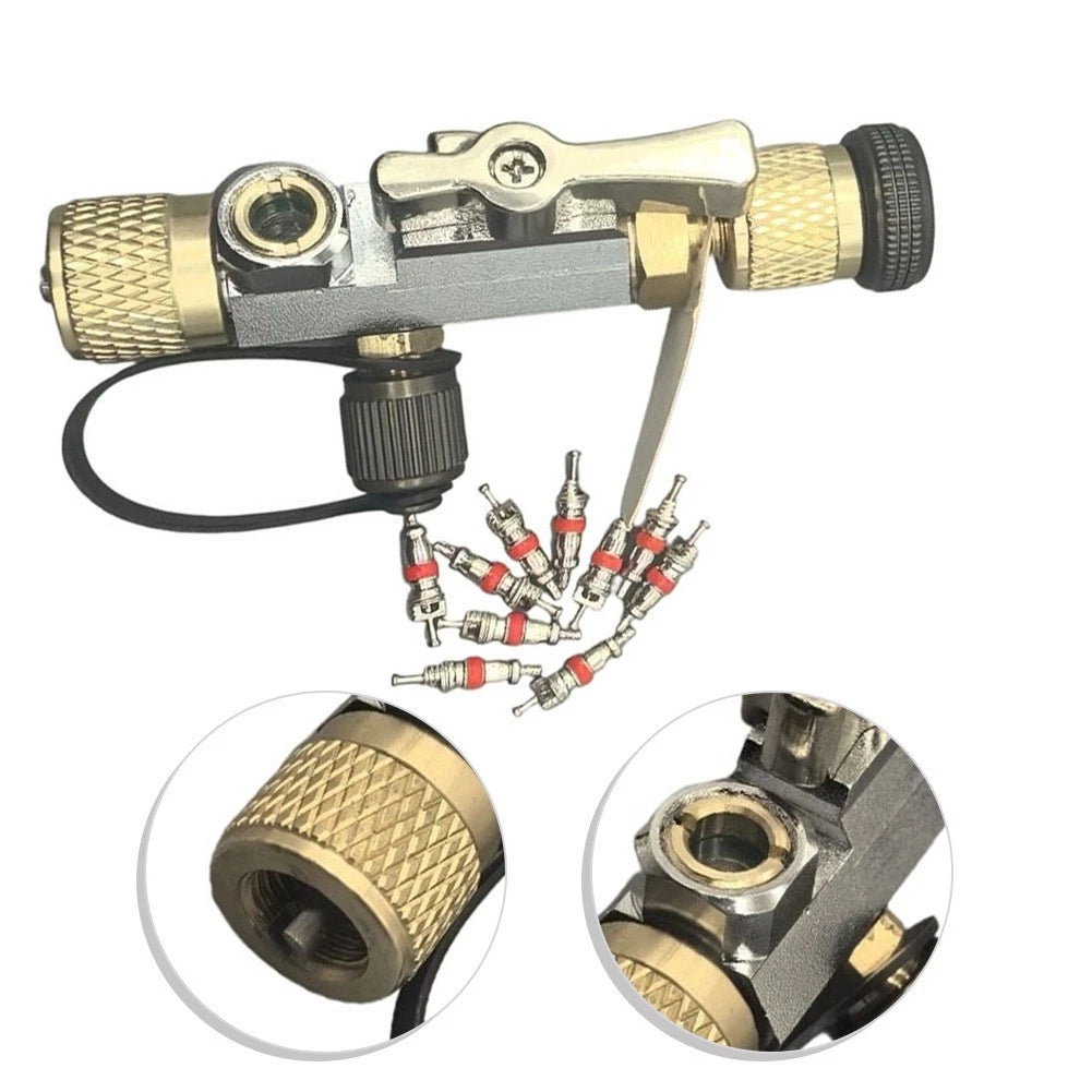 5/16 Valve Core Removal Tool Dual Valve With Sight Glass Vacuum For