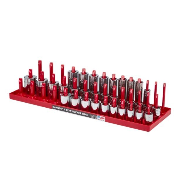 Hansen 1/2" Socket Tray Organizer Holder 3 Row