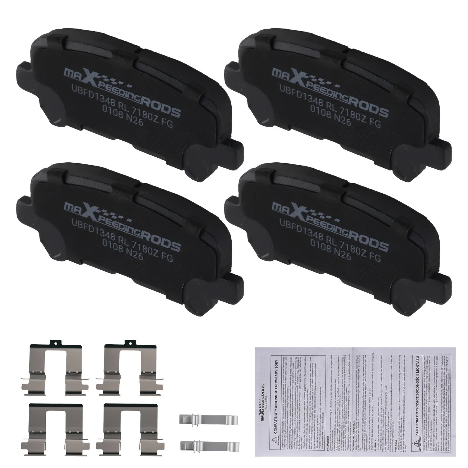 4pcs Rear Ceramic Brake Pads Kit for Acura MDX 2007-2013 ZDX 2010-2013 D1281