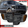 Smoked Amber Headlight Lamps Pair for F150