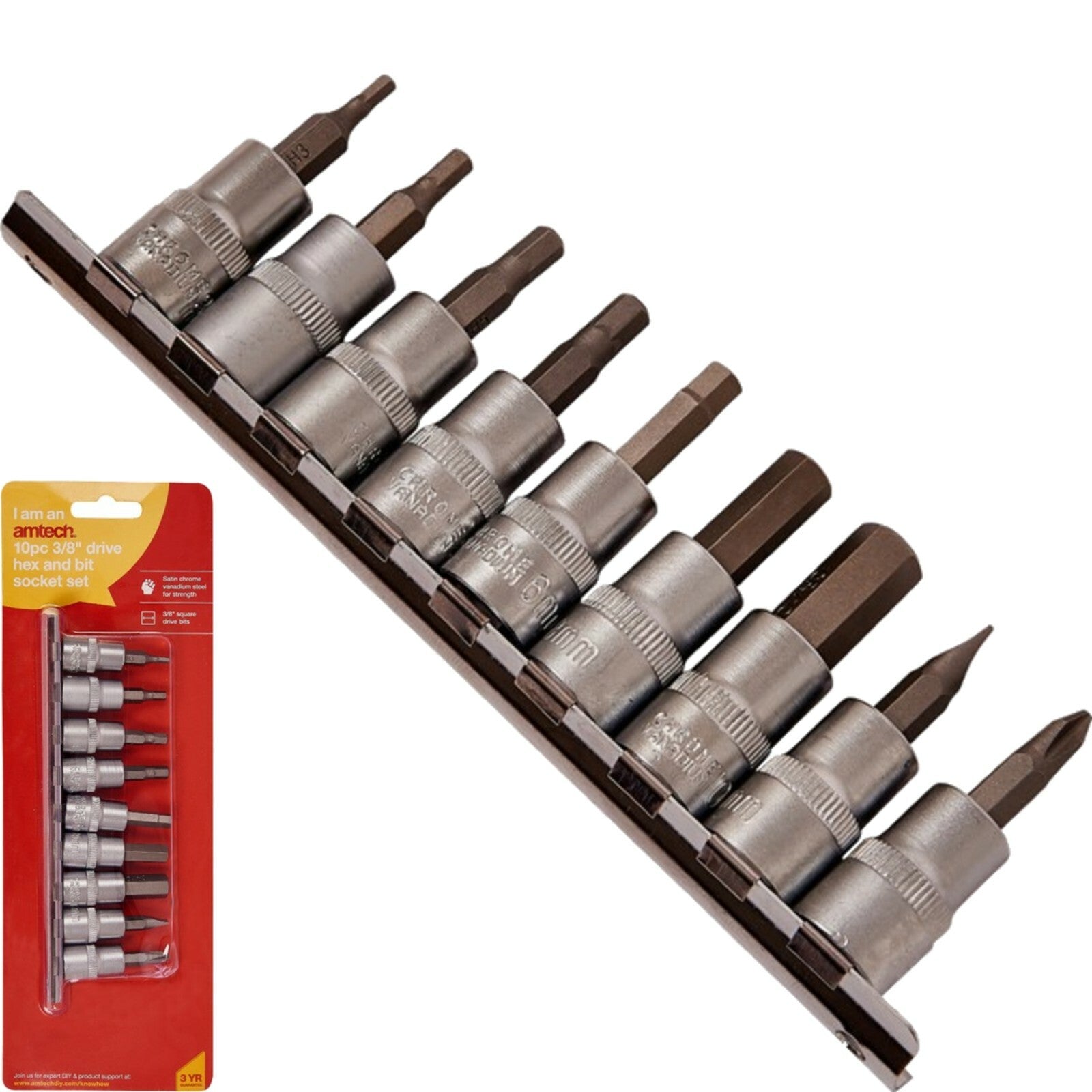 Amtech 10PC 3/8" Socket Bit Set