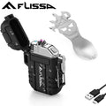 Flissa Survival Lighter Set Outdoor Windproof Flameless Dual Arc
