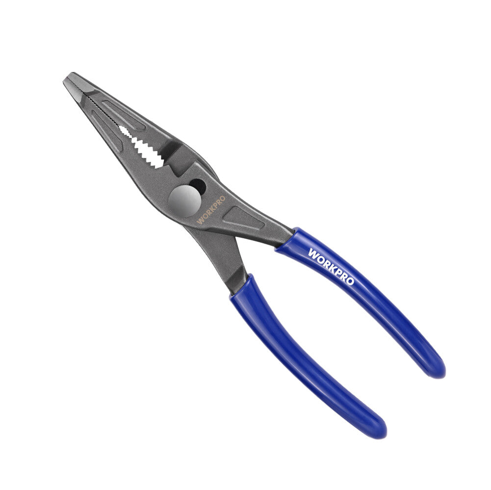 WORKPRO 8'' Long Nose Slip Joint Needle Nose Plier CR-V Steel 3Zone Serrated Jaw
