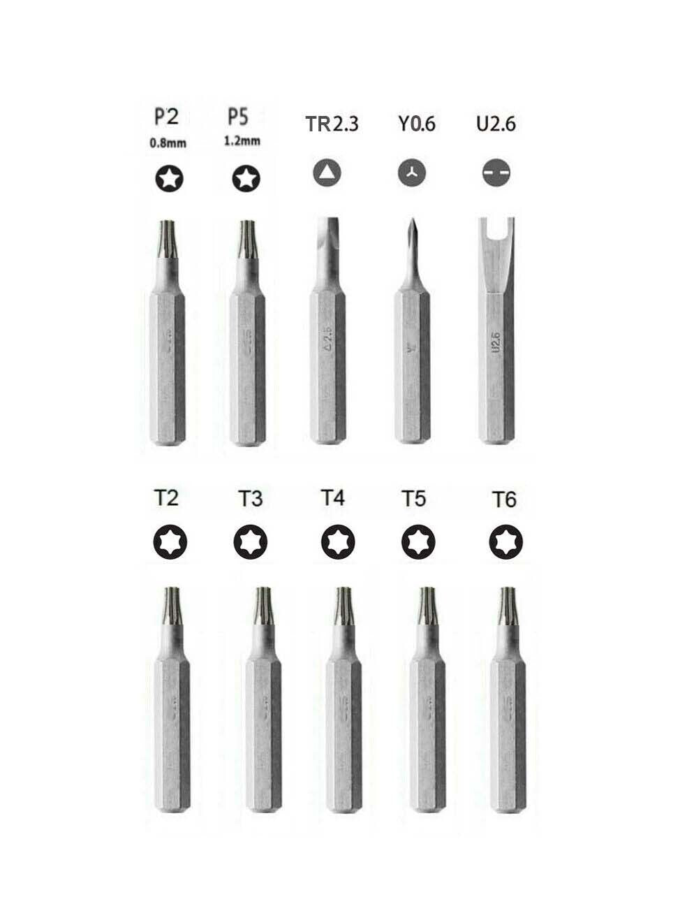 Precision Screwdriver Bits Option: Pentalobe 0.8,1.2mm/Torx