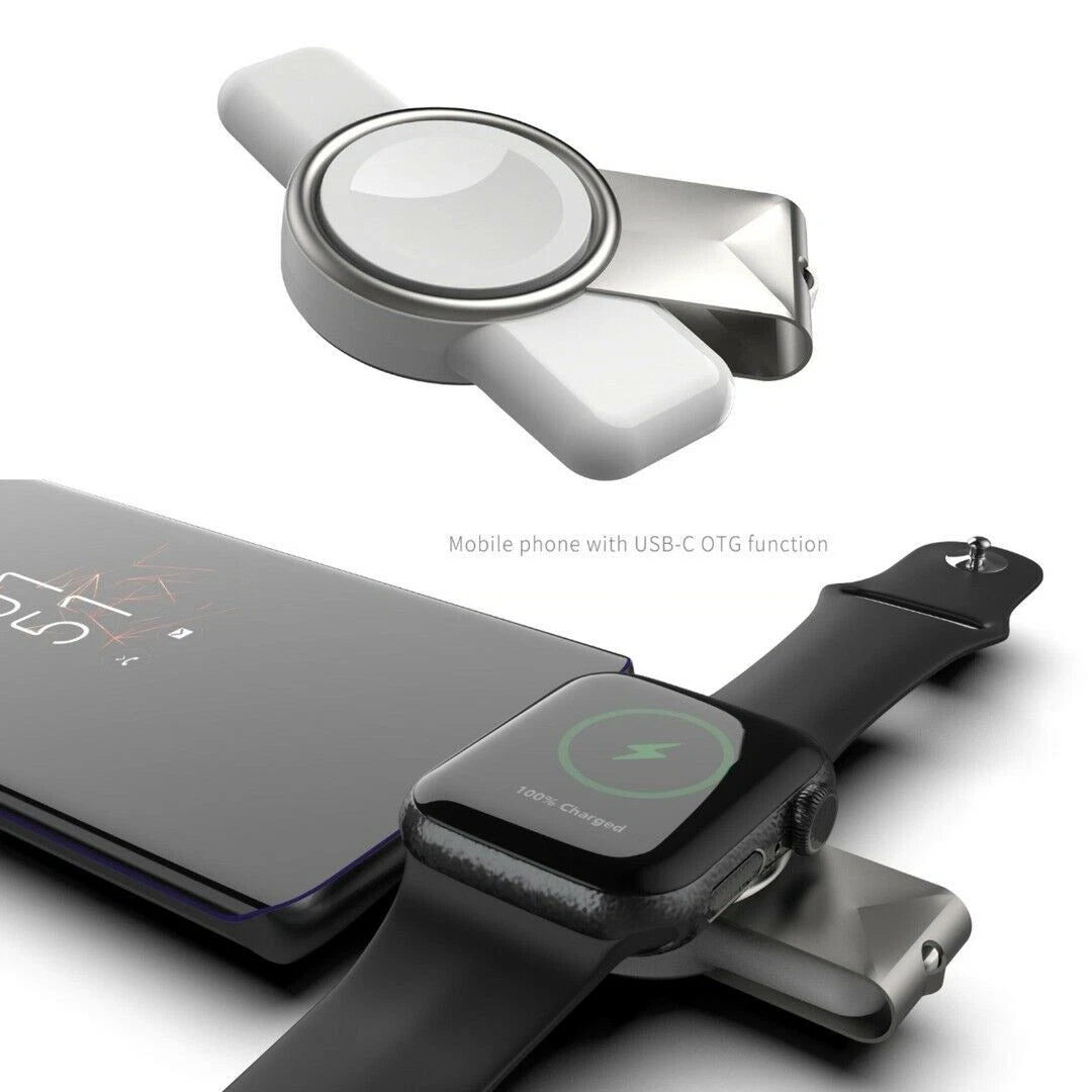 Portable Usb & Usb-c Magnetic Wireless Watch Charger For Iwatch
