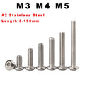 M3 M4 M5 Button Head Screws A2 Stainless Steel