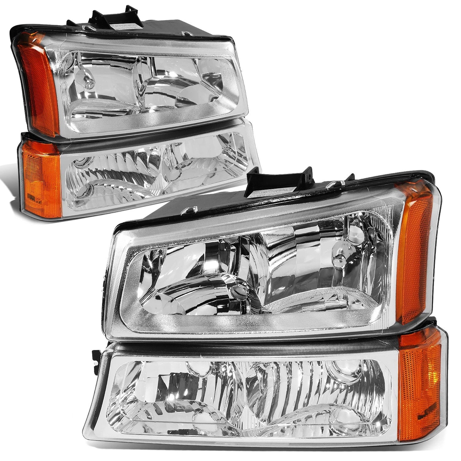 For 2003-2006 Chevy Silverado Chrome Housing Amber | Built Supply Co