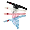 Mens Low Rise Flower Lace Underwear Pouch Thong Stretch Breathable G