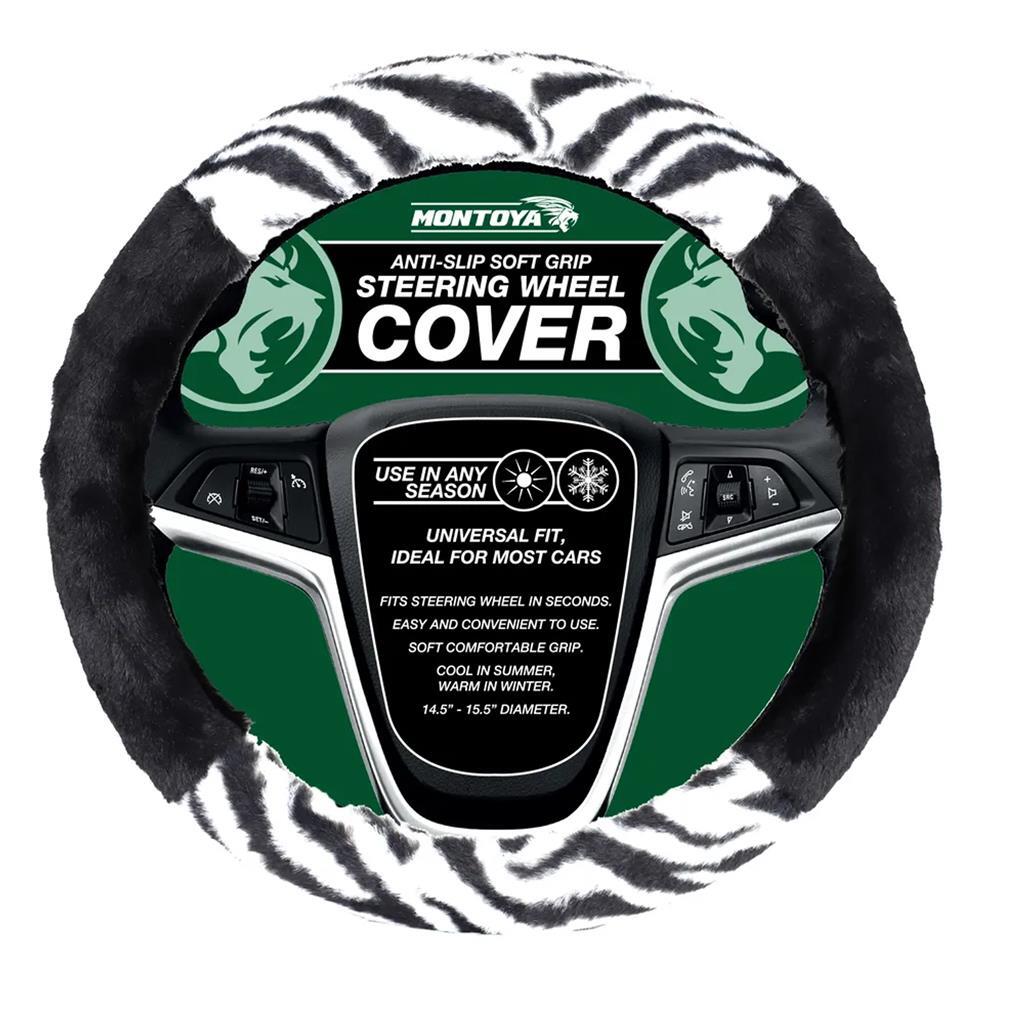 Montoya Steering Wheel Glove Cover Soft Grip Furry Zebra Print UniversalOpens in