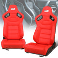 J2 Pair Red Leather 38"h X 21"w X 23"d Reclinable | Built Supply Co