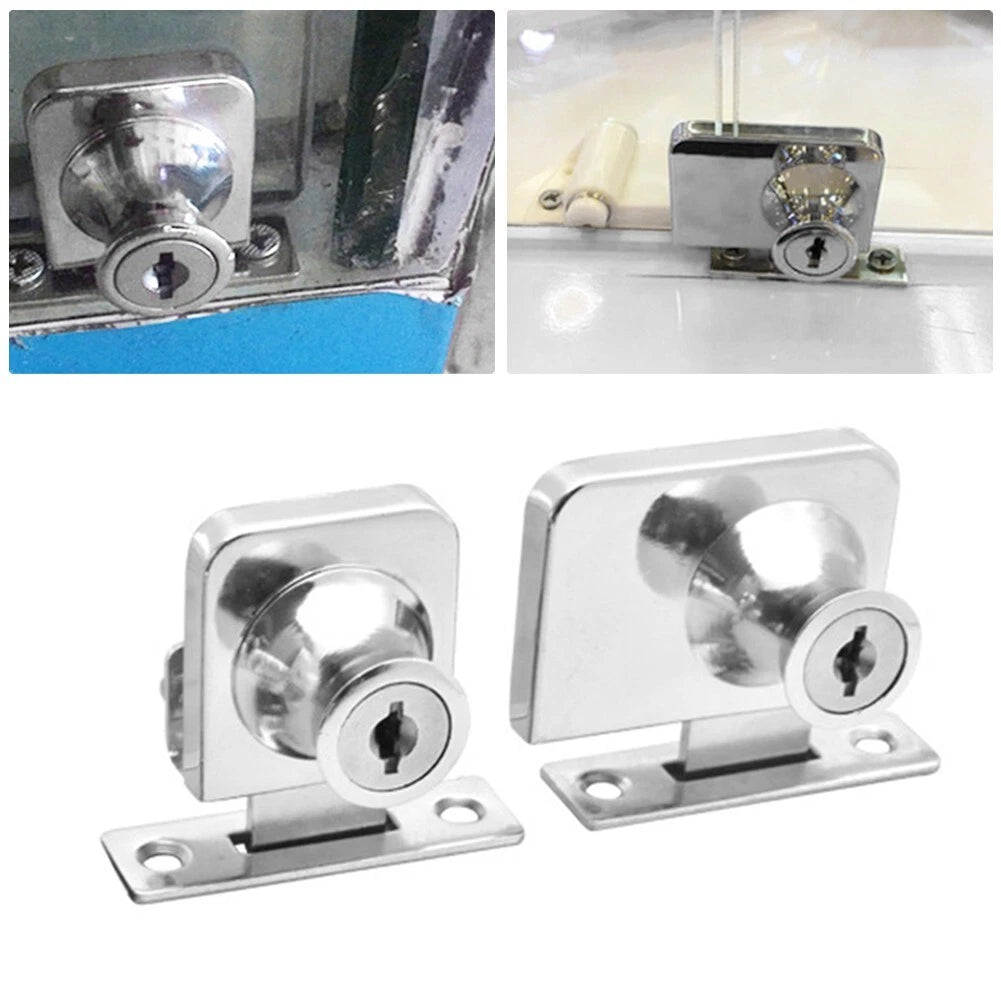 Sliding Door Lock For Glass Display Cupboard Cabinet Reptile Vivarium