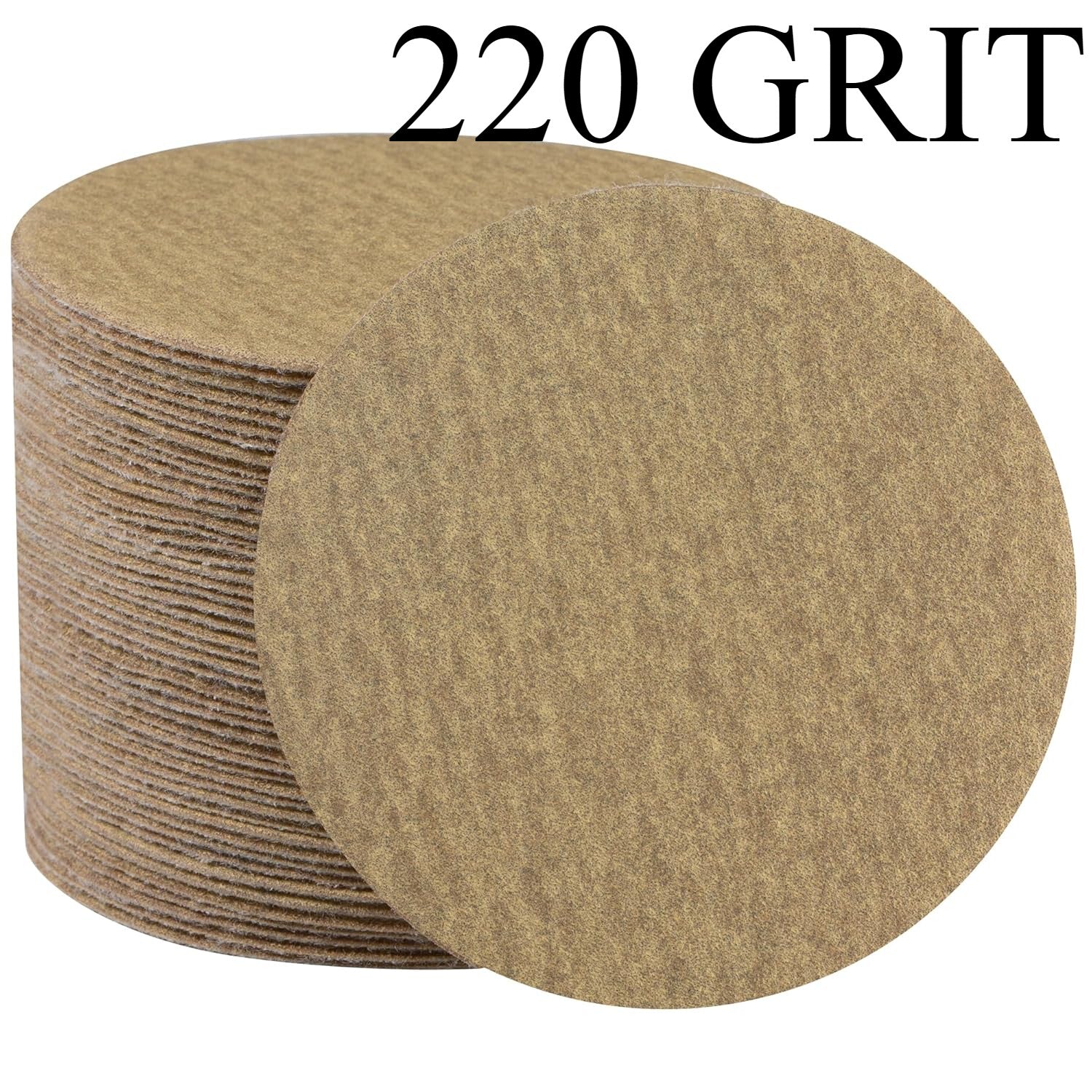 3 Inch Sanding Disc 50 PCS Gold Hook and Loop No Hole Sandpaper Sheet