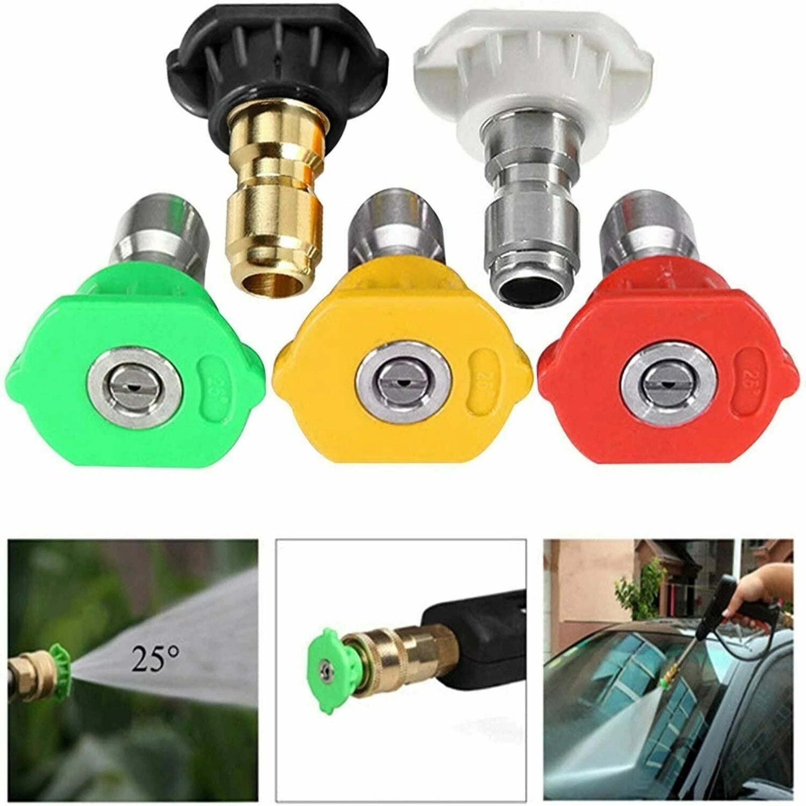 Pressure Washer Spray Tips Nozzles High Power Kit Quick Connect 1/4in
