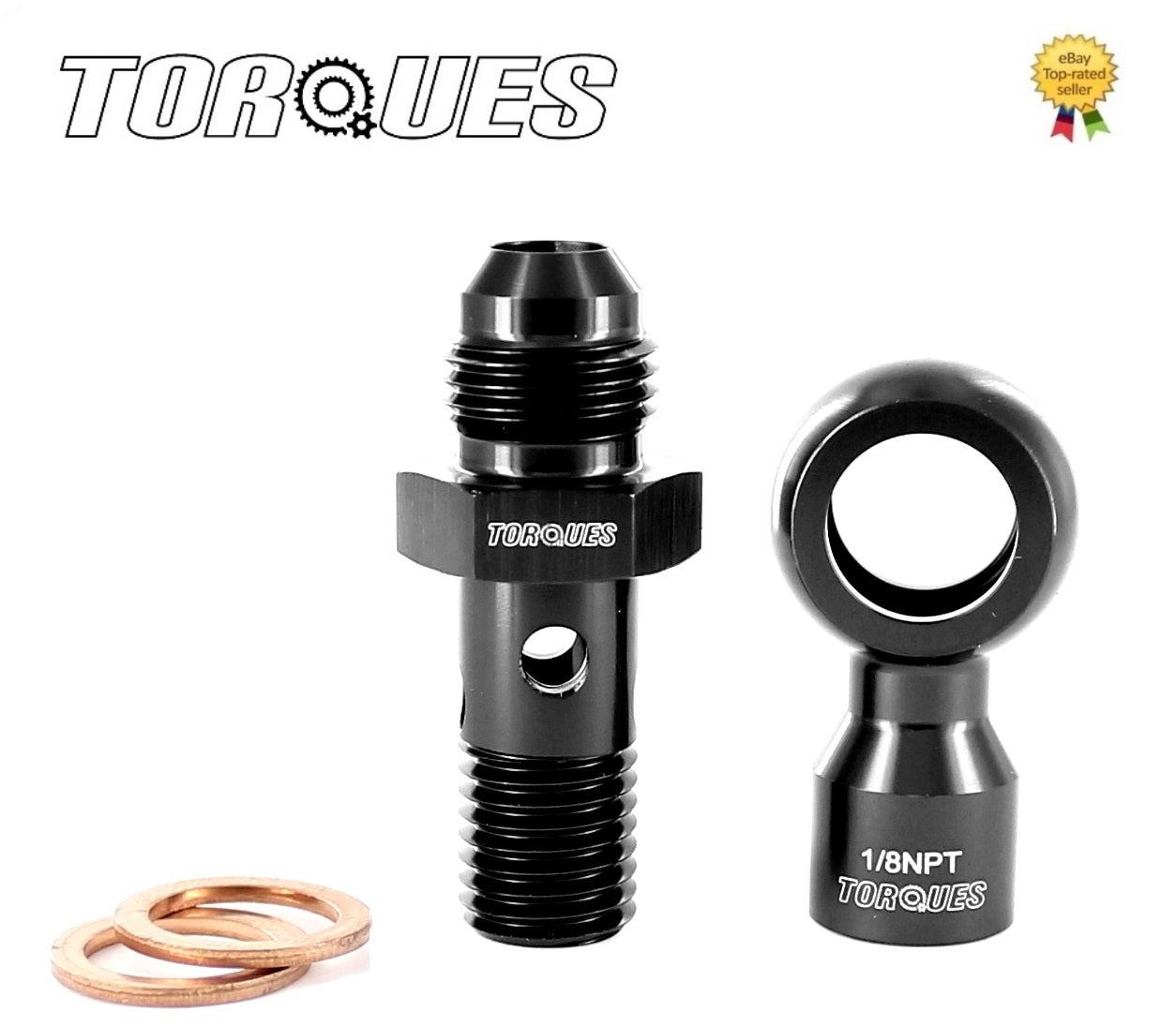 AN -6 (AN6) Male to M12x1.5 Banjo Bolt With 1/8 NPT Banjo Sensor