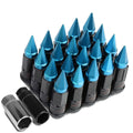 Spiked Steel Light Blue 16 Rim Lug+4 Lock Nuts+adapter M12x1.5 22mm