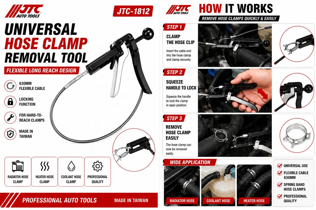 Jtc-1812 Universal Flexible Long Hose Clamp Removal Tool