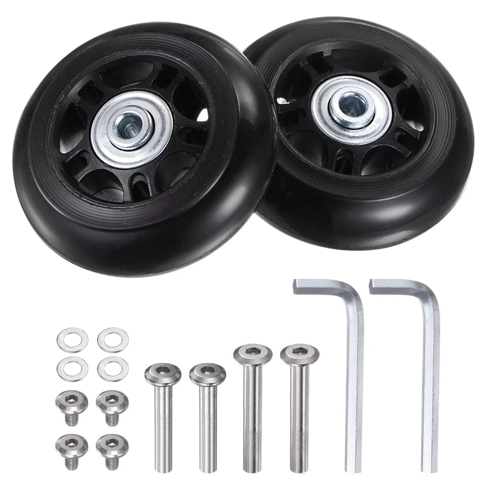 70x24mm New Luggage Wheels Kits With Built-in Metal Double Ball